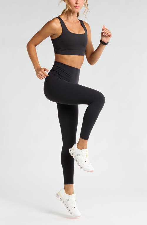 Shop Zella Luxe Lite Squared Up Sports Bra In Black