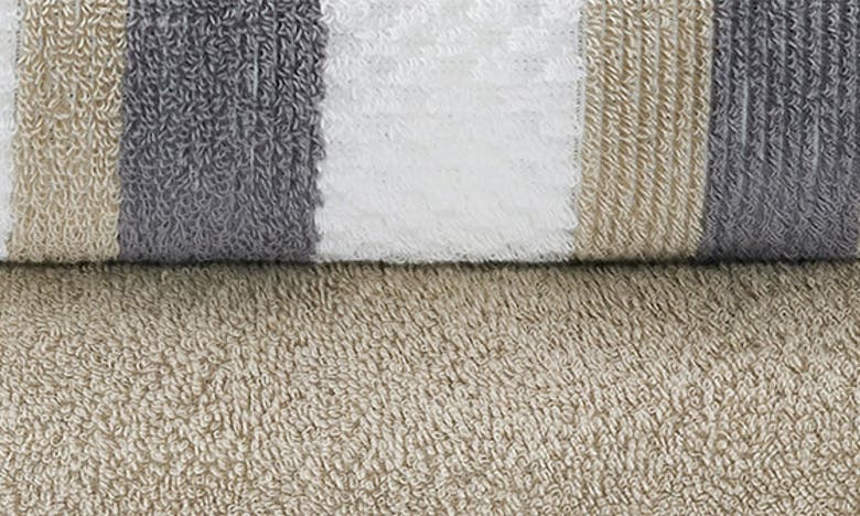 Shop Modern Threads 6-piece Mixed Stripe & Solid Cotton Towel Set In Khaki