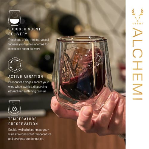Viski Alchemi Aerating Wine Tasting Glass By Alchemi In Clear