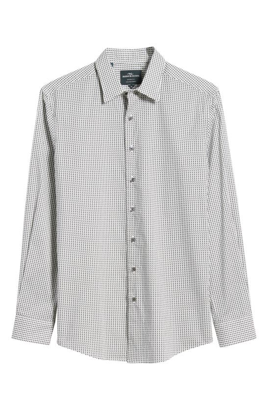 Rodd & Gunn Chatteron River Sports Fit Geo Print Cotton Button-up Shirt In Snow