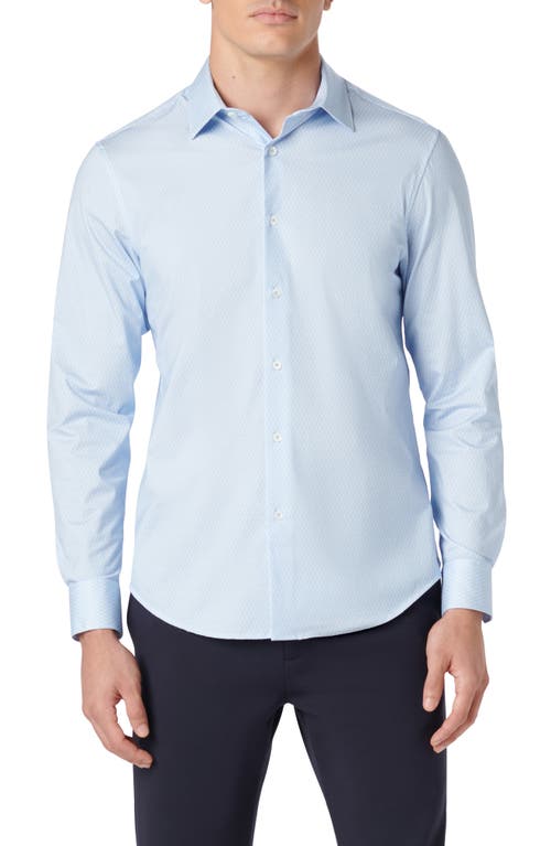 Bugatchi James OoohCotton Geometric Print Button-Up Shirt Azure at Nordstrom,