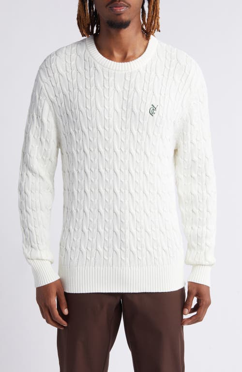 x Puma Cable Crewneck Sweater in Warm White