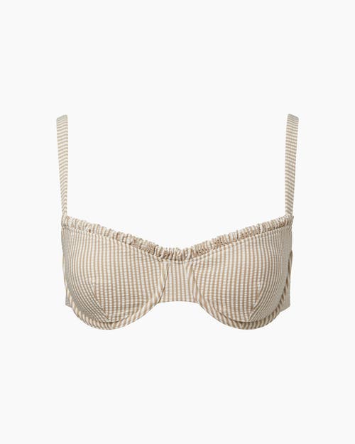 Shop Onia Marilyn Bikini Top In Tan/white