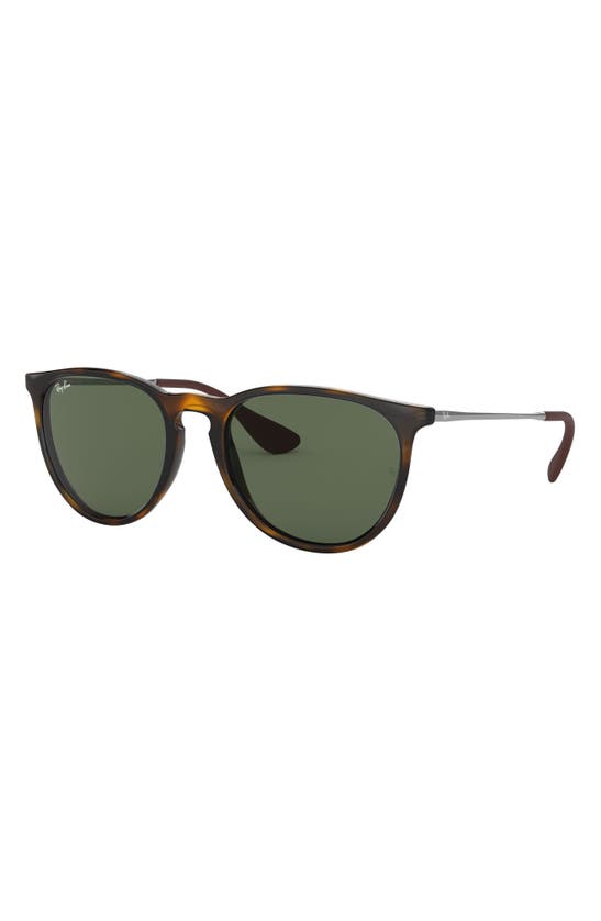 Ray Ban Erika 54mm Sunglasses In Lite Havana/ Green Solid