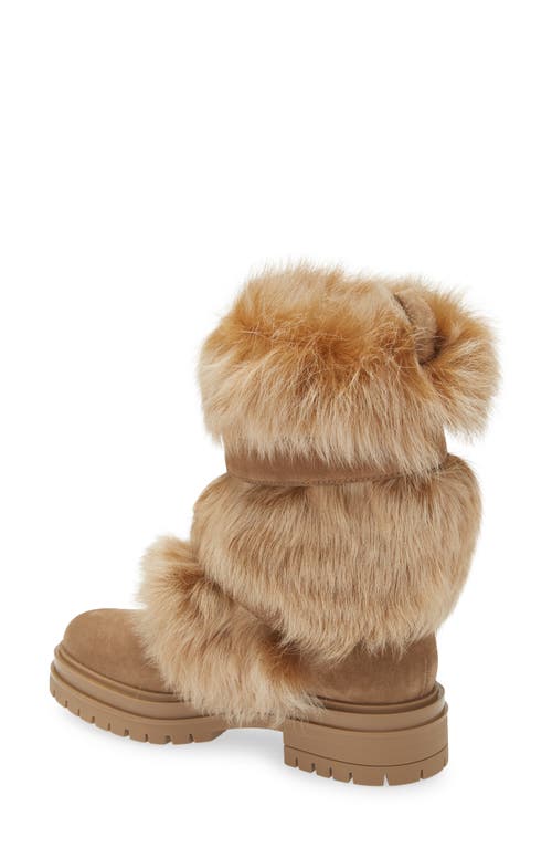 Shop Gianvito Rossi Genuine Shearling Boot In Camel/desert