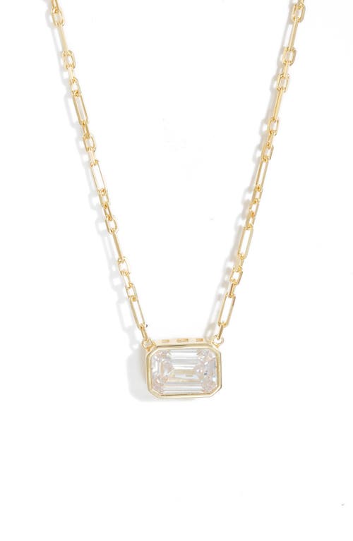 Cubic Zirconia Pendant Necklace in Gold