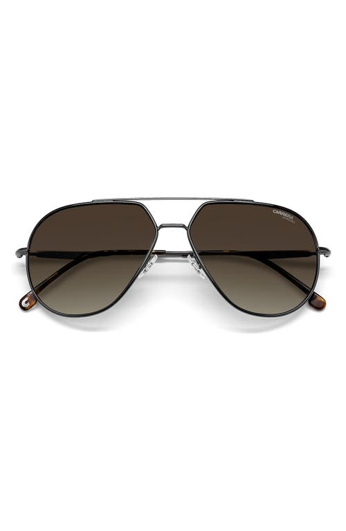 Carrera Eyewear 61mm Gradient Aviator Sunglasses in Dark Ruthen /Brown