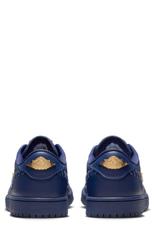 Shop Jordan Air  1 Low Method Of Make Sneaker In Midnight Navy/metallic Gold