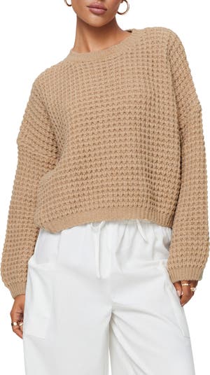 Soft Beige Waffle Knit Sweater
