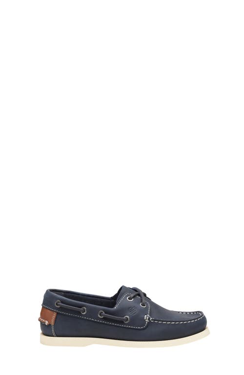 Johnston & Murphy Kids' Zeke Boat Shoe In Navy Oiled Nubuck