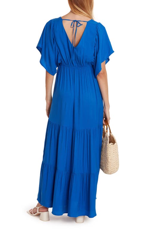 Cache Coeur Claudette Maternity Maxi Dress In Electric Blue