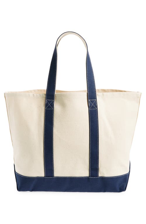 Shop Sporty And Rich Sporty & Rich Varsity Crest Embroidered Cotton Tote In Natural