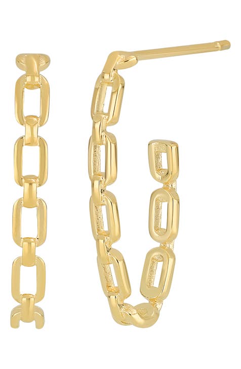 14K Yellow Gold 25mm Link Hoop Earrings (Nordstrom Exclusive)