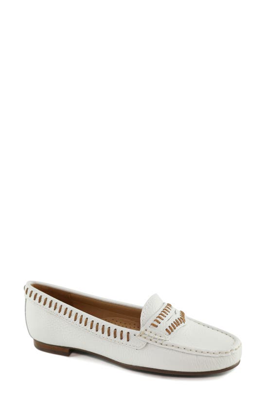 Driver Club Usa Maple Ave Penny Loafer In White Tumbled