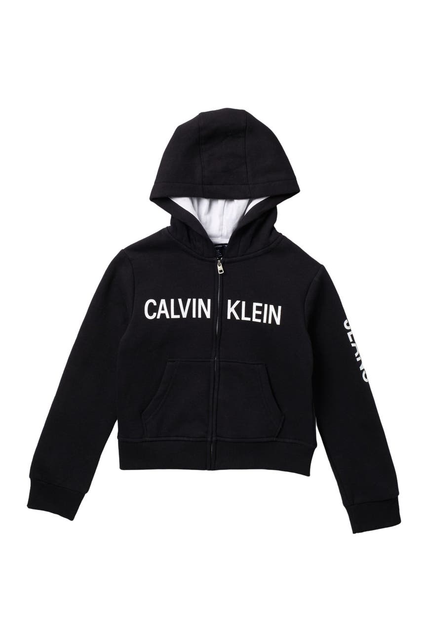 Calvin Klein Zip Up Logo Hoodie Nordstrom Rack