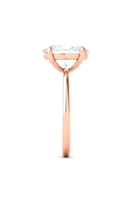 Shop Hautecarat 18k White Gold Oval Cut Lab Created Diamond Ring In 18k Rose Gold