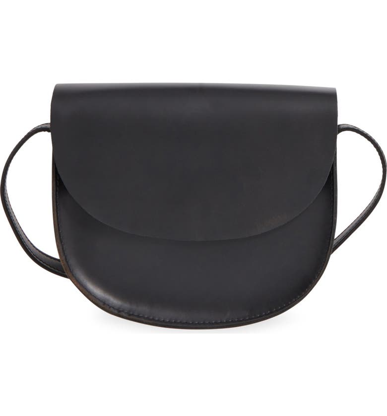 STREET LEVEL Leather Crossbody Bag, Main, color, 001