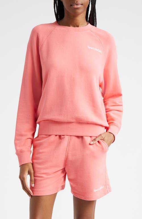 Sporty And Rich Sporty & Rich Embroidered Logo Cotton Graphic Sweatshirt In Cotton Candy
