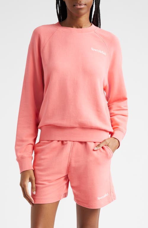 Shop Sporty And Rich Sporty & Rich Embroidered Logo Cotton Graphic Sweatshirt In Cotton Candy