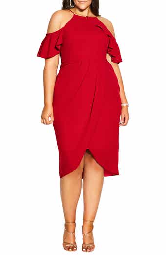 City Chic Va Va Voom Cold Shoulder Dress Nordstrom