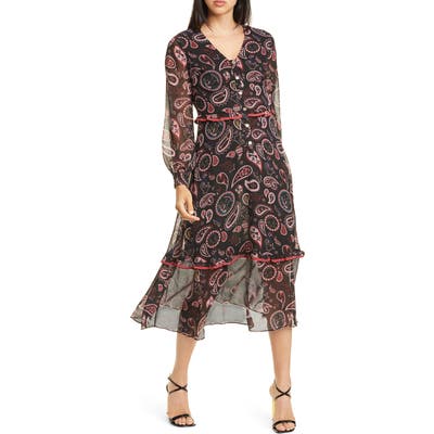 Ted Baker London Colour By Numbers Limeri Long Sleeve Dress, Black