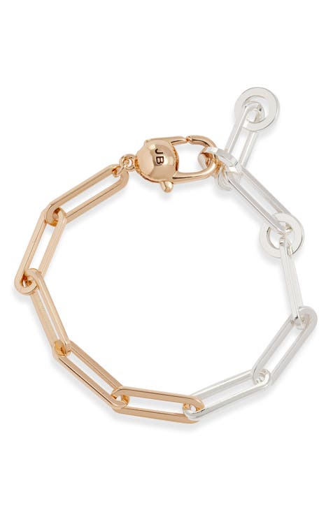 JB, Jewelry, Vintage Jb Sterling Silver Charm Bracelet Double Link Safety  Chain Monogram J