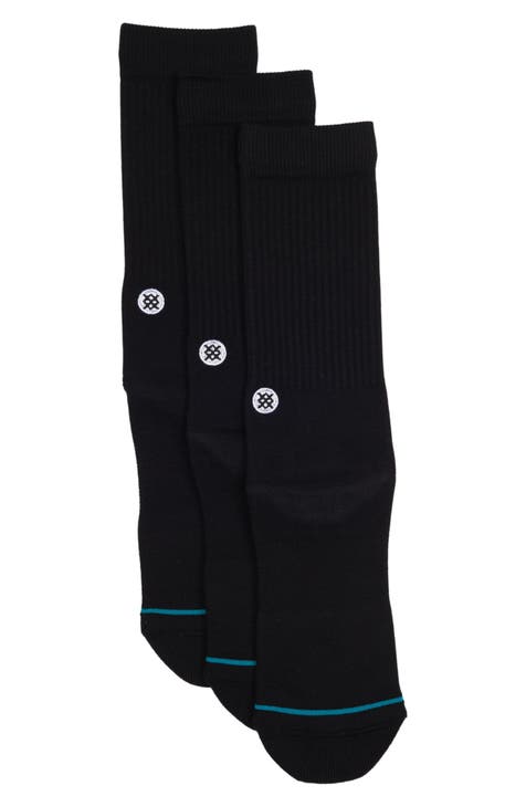 Stance Icon Quarter Socks (Large, Black) at  Men's Clothing store