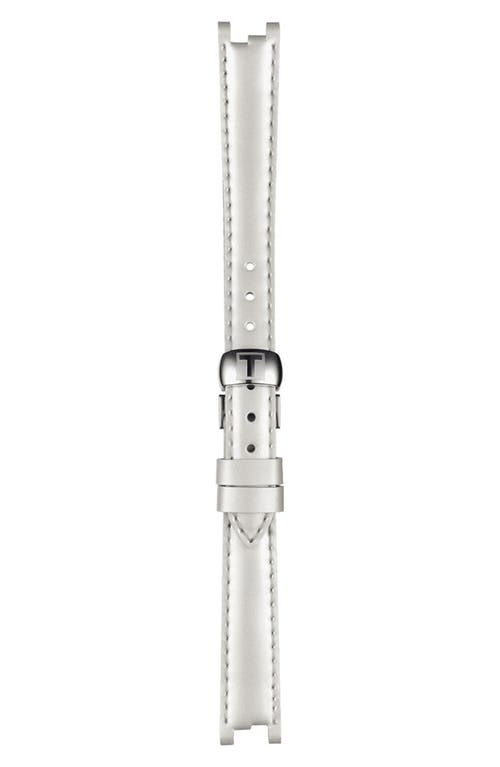 Tissot 21mm Leather Watch Strap in White