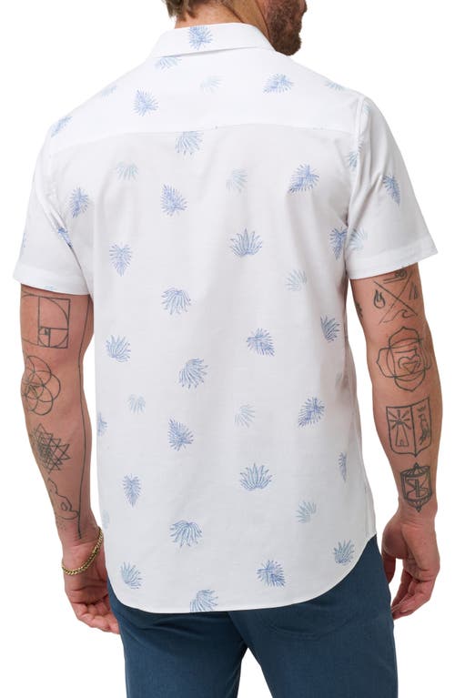 Shop Travismathew Lukas Stretch Short Sleeve Button-up Shirt In White