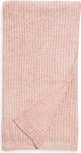 Pink chenille discount throw blanket