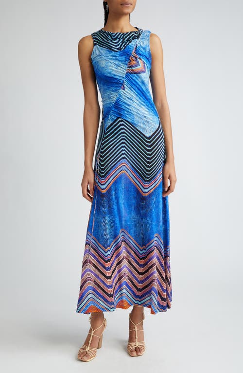 Ulla Johnson Natalia Ruched Sleeveless Maxi Dress Neptune at Nordstrom,