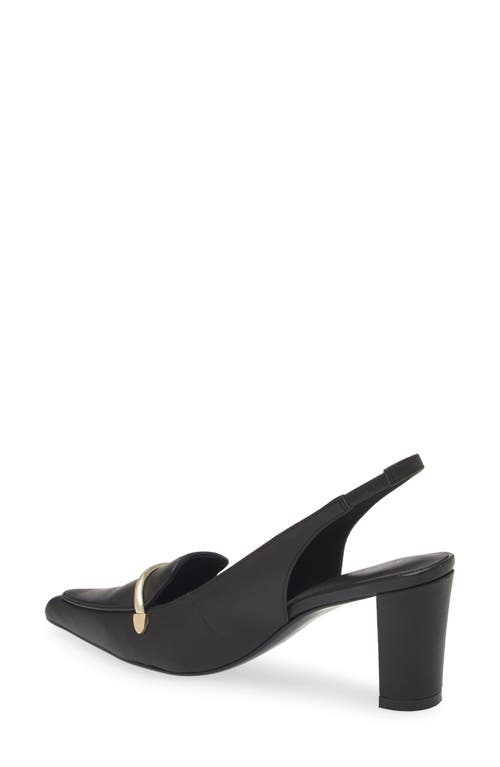 Shop Koko + Palenki Parisa Slingback Pointed Toe Bit Loafer Pump In Black Leather