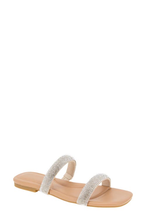 Glannis Slide Sandal in Clear/Tan