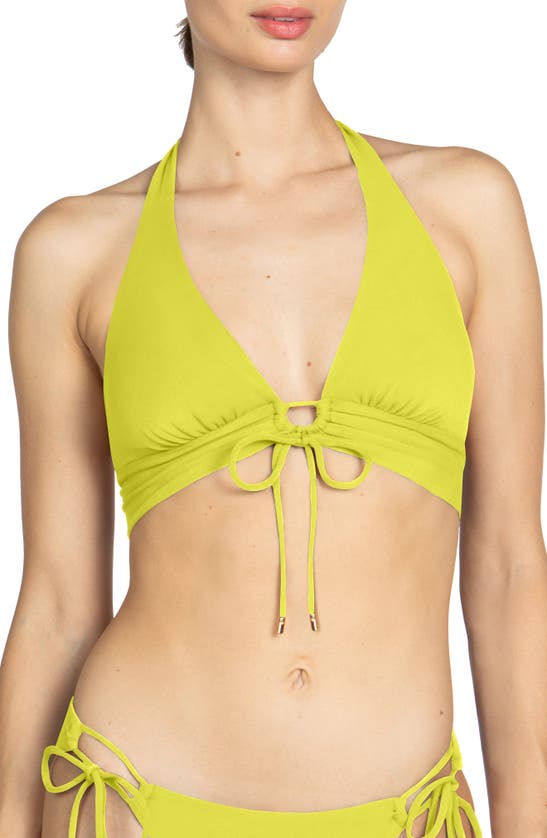 Robin Piccone Aubrey Halter Top In Honeydrew