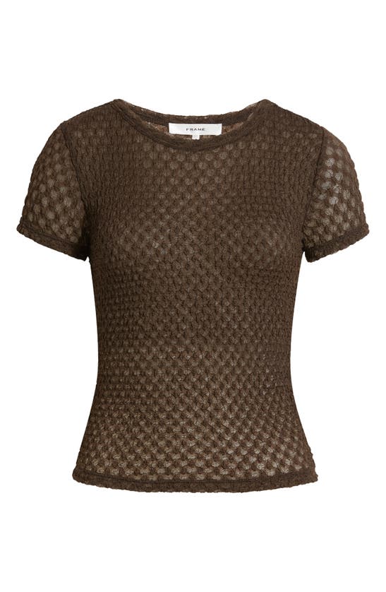 Shop Frame Textured Mesh T-shirt In Chocolate Brown