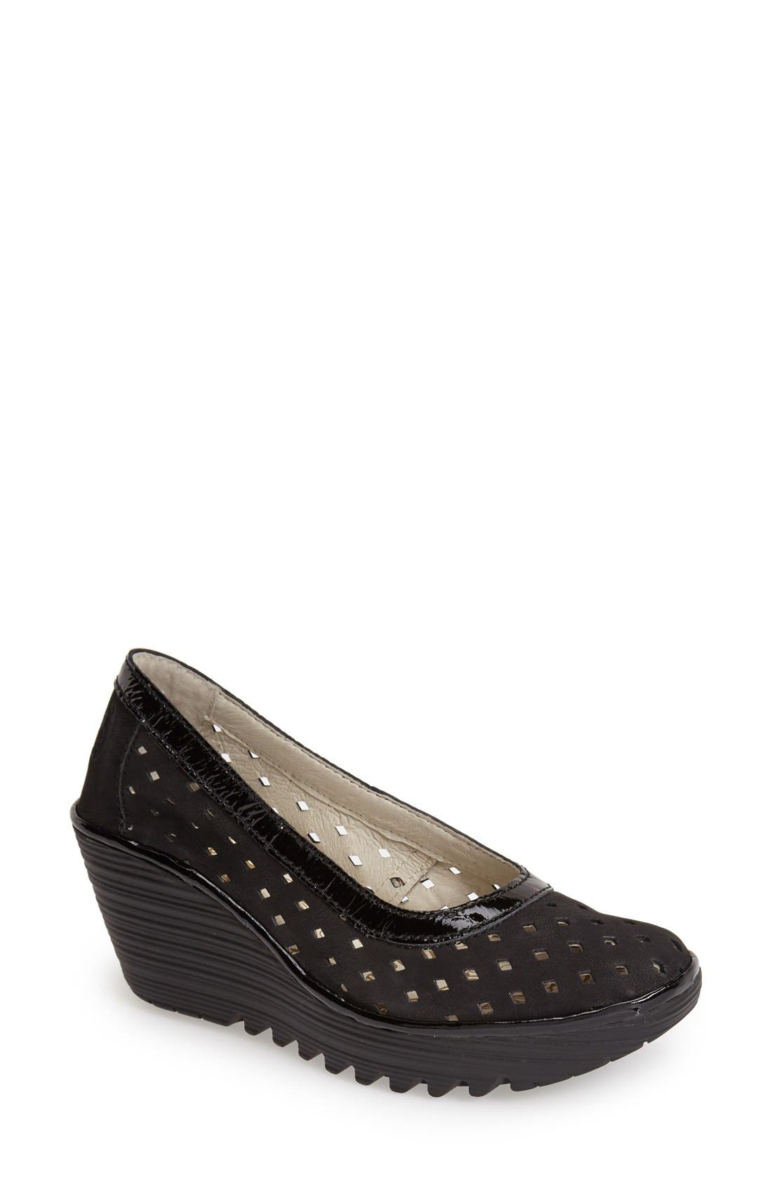 Fly London 'Yeo' Perforated Leather Wedge Pump (Women) Nordstrom