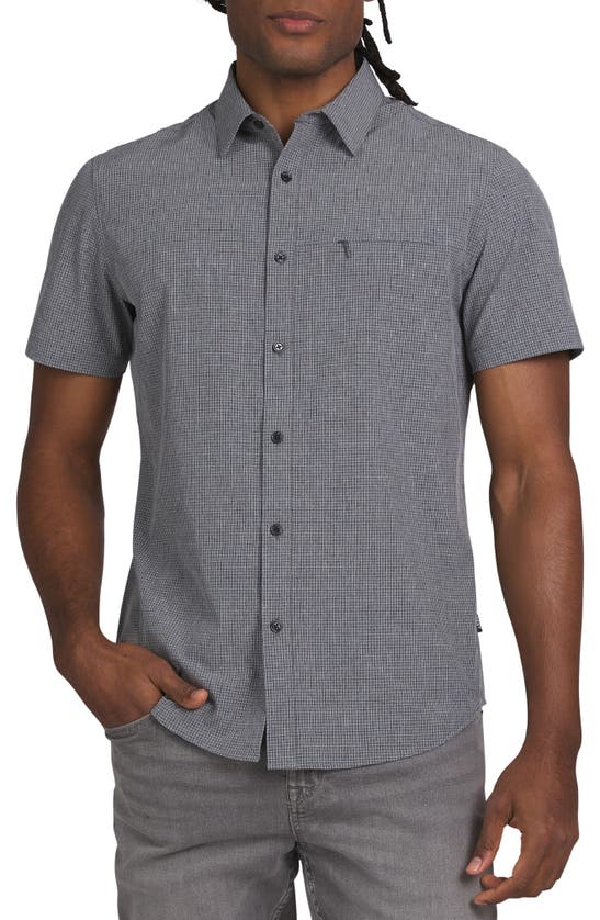 Dkny Sportswear Holland Short Sleeve Button-up Shirt In Grey