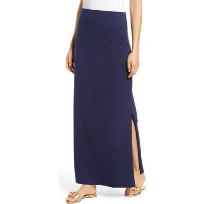 Petite Caslon Knit Maxi Skirt, Blue