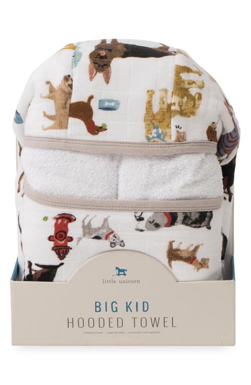 Little Unicorn Cotton Muslin & Terry Hooded Towel In Woof