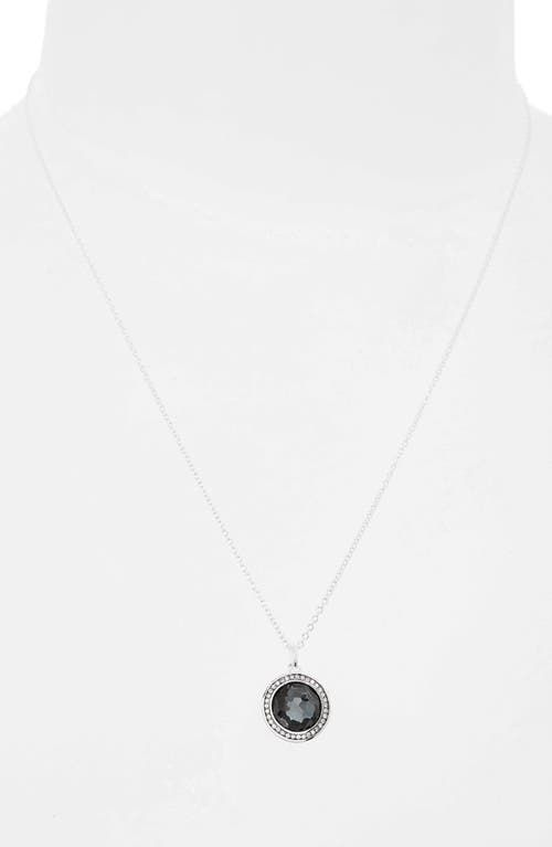 Ippolita Stella Lollipop Pendant Necklace In Hematite Doublet With Diamonds In Sterling Silver, 16 In Silver/hematite