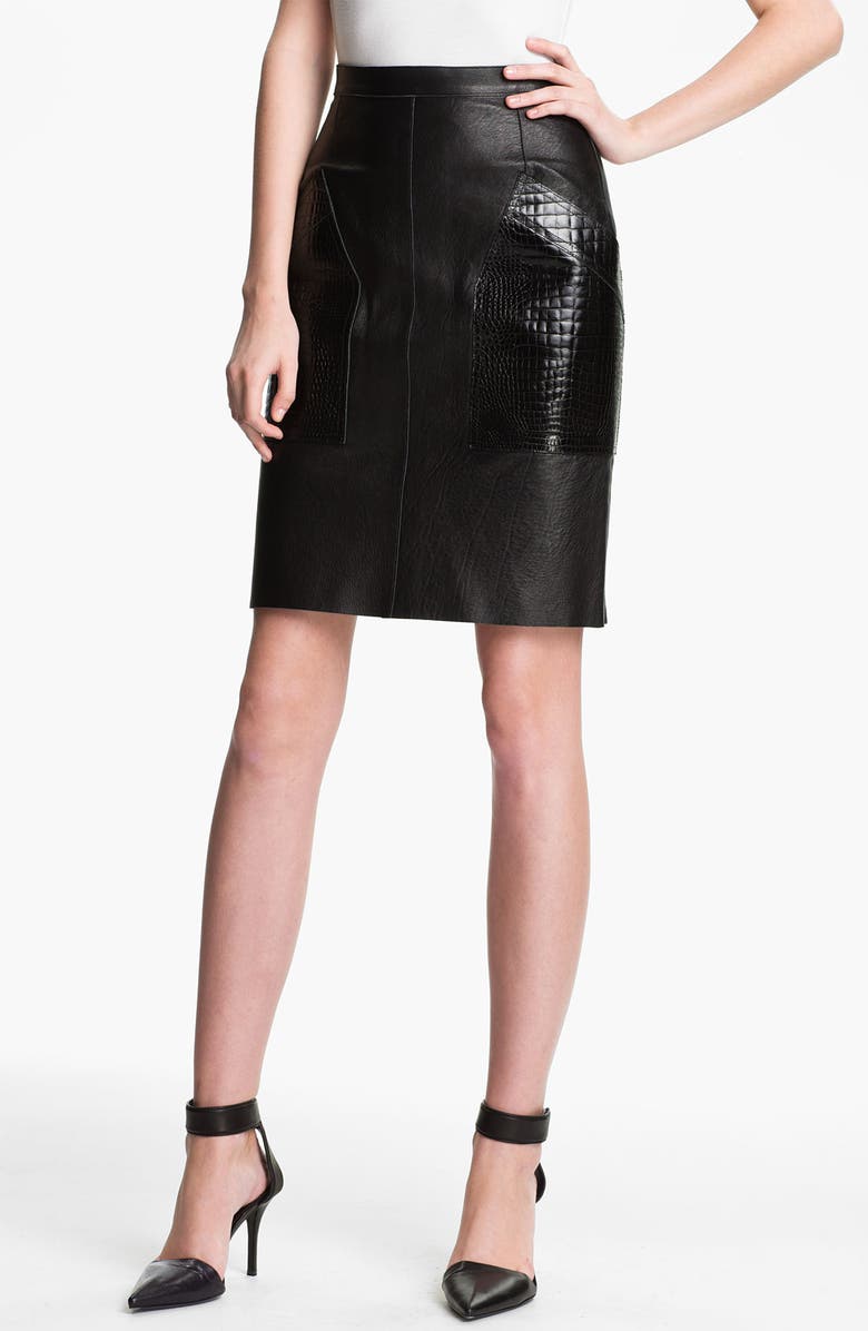 Alexander Wang Patch Pocket Leather Skirt | Nordstrom