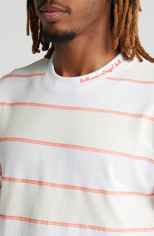 Shop Billionaire Boys Club Rings Stripe Oversize Crop T-shirt In Gardenia