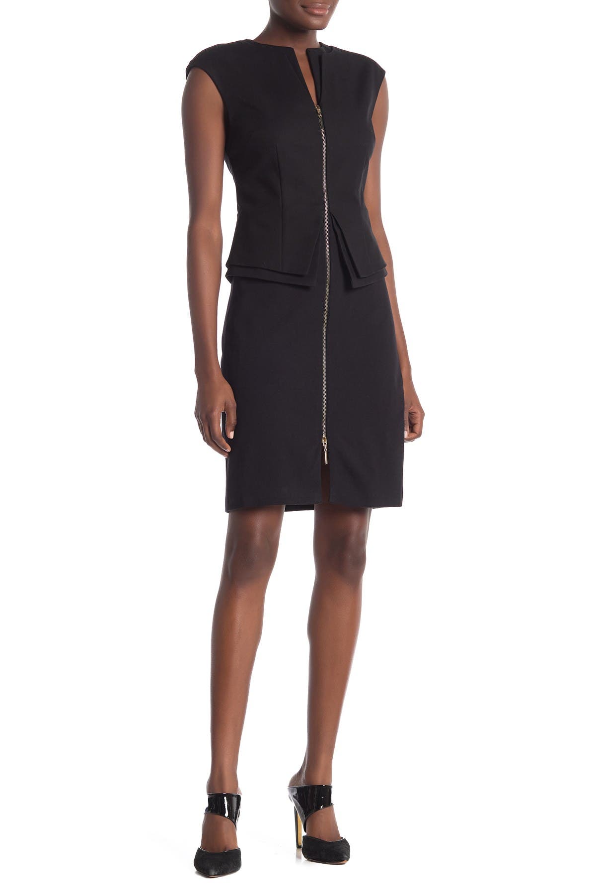 ted baker structured zip peplum dress