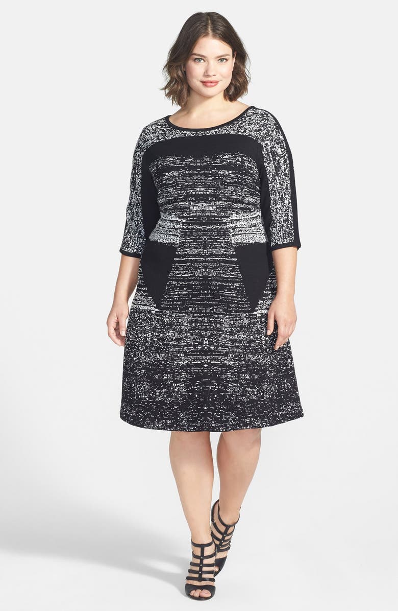 NIC+ZOE 'Cracked Panels' Fit & Flare Dress (Plus Size) | Nordstrom