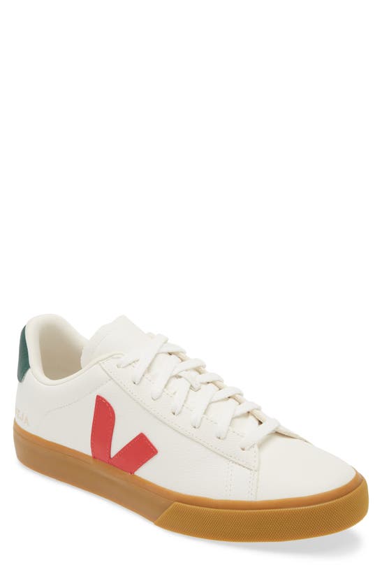 Veja Campo White Low Top Sneakers With Logo Detail In Leather Man In White