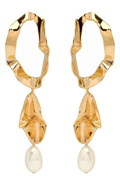 Sterling King Inside Out Pearl Drop Earrings in Gold at Nordstrom