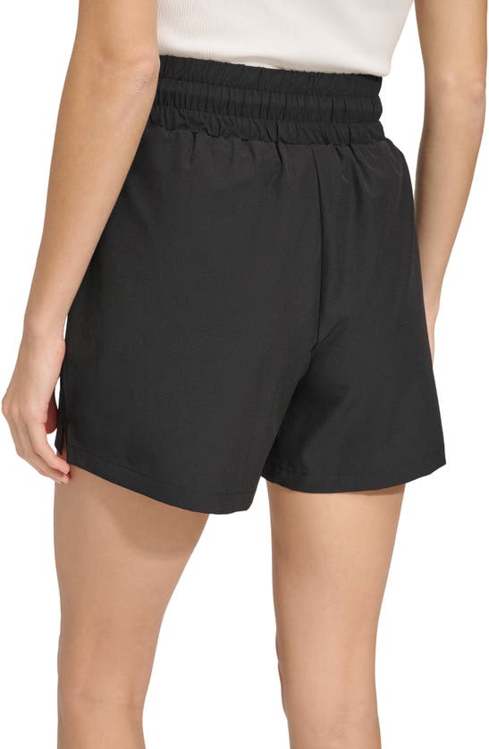 Shop Andrew Marc Lightweight Drawstring Shorts In Black