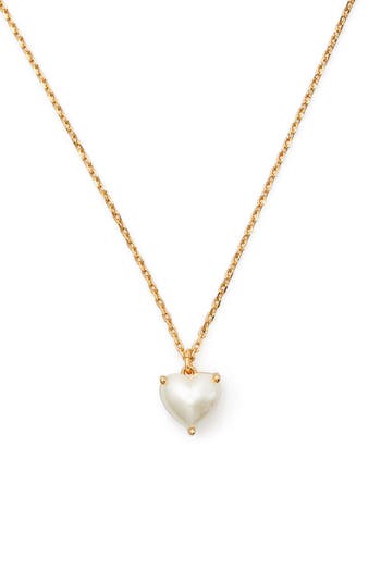 kate spade new york my love june imitation pearl heart pendant necklace | Nordstrom