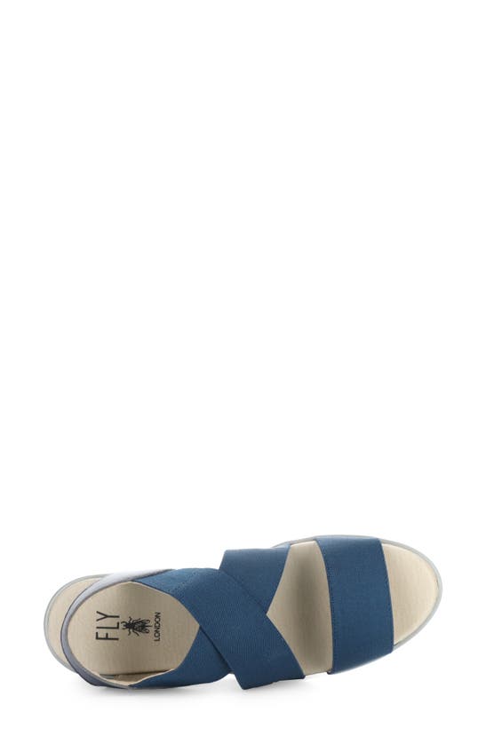 Shop Fly London Noli Slingback Wedge Sandal In Ocean Mousse