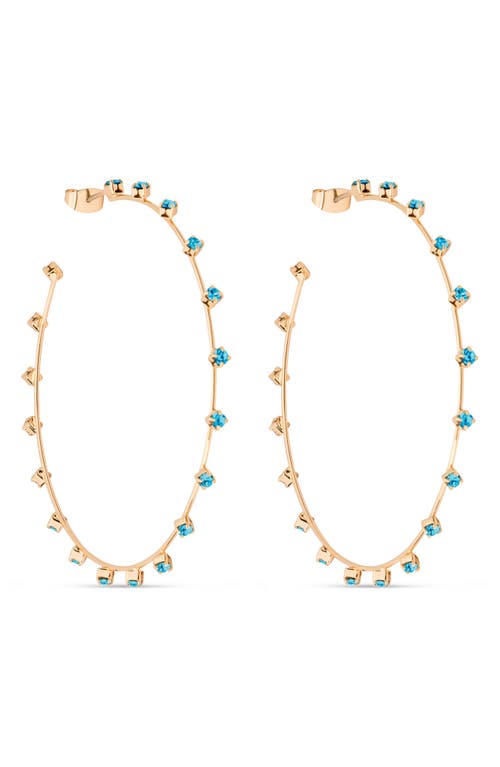 Shop Ettika Simple Spark Crystal Station Hoop Earrings In Aqua